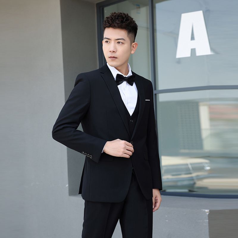 LOVECCR Suit Suit Men's Three-Piece Suit Business Formal Wear Professional Casual Small Suit Slim Best Man Groom Wedding Suit