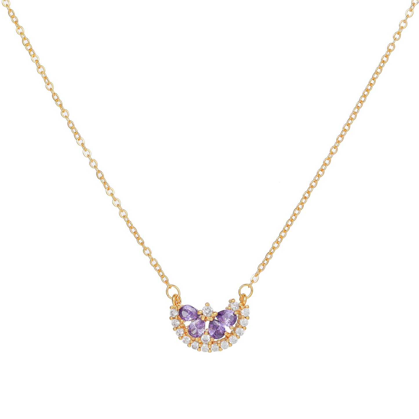 Summer Fresh Watermelon Fruit Necklace 18K Real Gold Micro Inlaid Color Zircon Pendant Cross-Border Sold Jewelry Jewelry Wholesale
