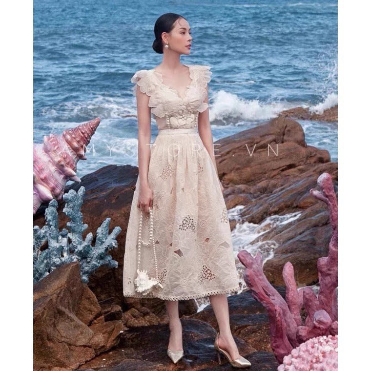 LOVECCR In Stock Coral Ocean Princess Temperament Vietnam Niche Socialite Dress Small Dress Organza Fairy Dress
