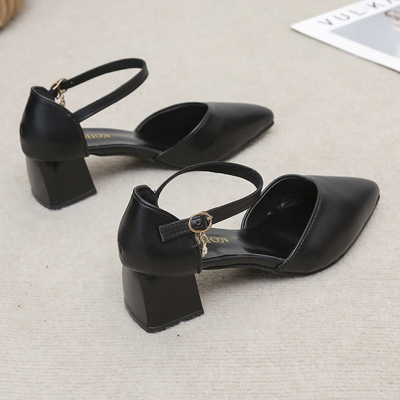 loveccr New Summer Sping Sandal Women's Ankle-Strap Stilettos High Heel Sandals Pointed Toe Satin Sexy Toe Box Shoes