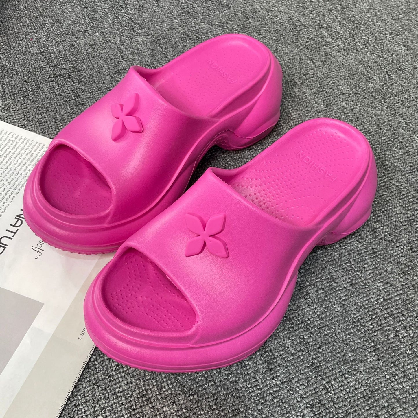 Cruciate Flower Platform Slippers Women's Summer Wear New Eva Deodorant Increased Casual All-Matching Fashion 7cm
