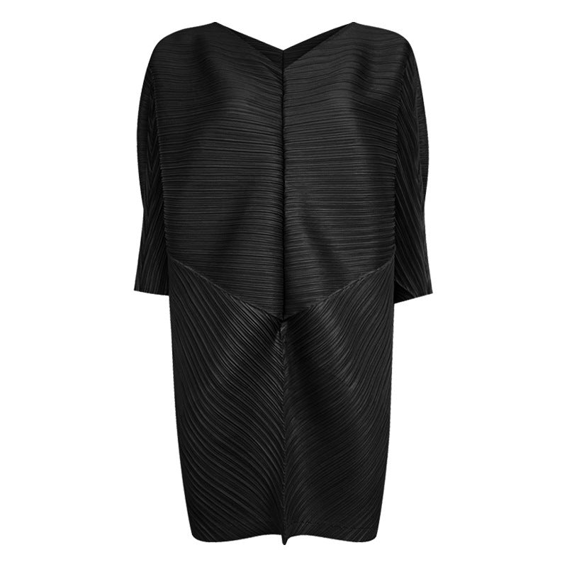 spring new bat sleeve design sense love top loose solid color medium and long splicing long sleeve t-shirt women