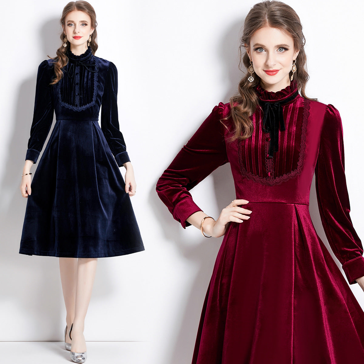 Popularan Station Velvet Dress 2025 Autumn and Winter New Temperament Celebrity Premium Textured Banquet Evening Dress Women