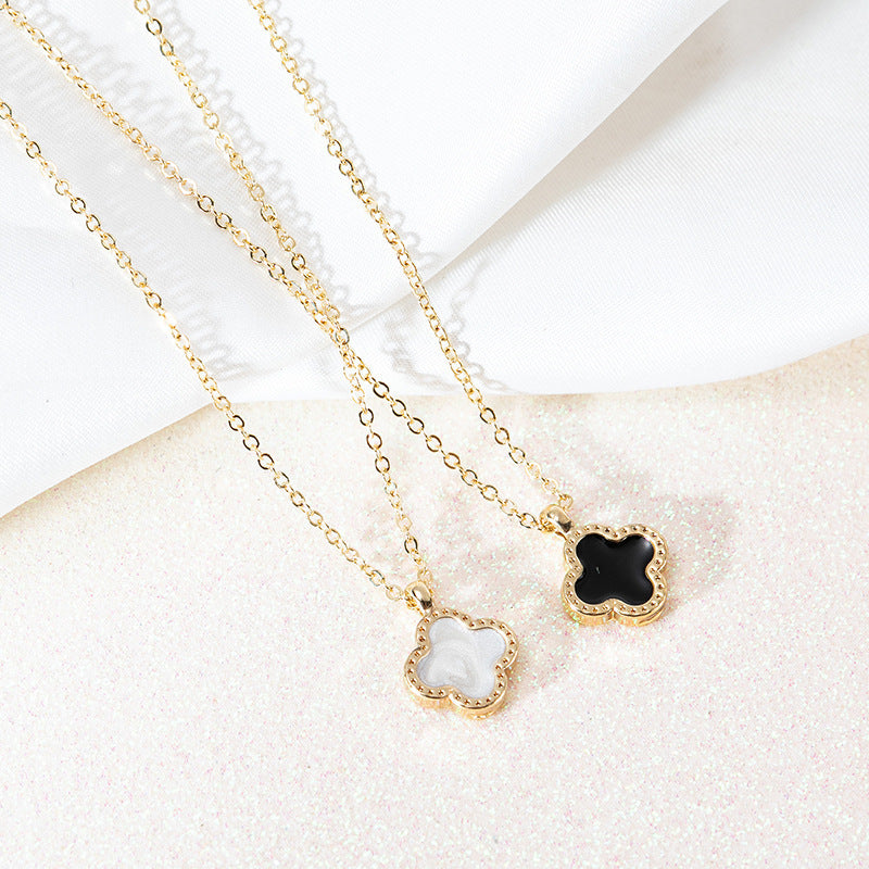 Clover Necklace for Women Korean Style Elegant Simple and Fashionable Summer Wild Clavicle Chain Accessories Girlfriends Jewelry