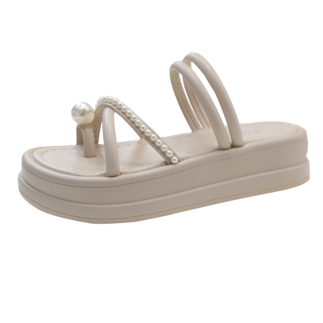 Pearl Toe Ring Slippers Fairy Wind Summer New Korean Fashion Rhinestone Platform Sandals Wholesale