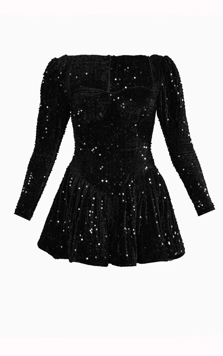 LOVECCR 24 Spring and Summer Cross-Border Sequined Long Sleeve Sexy Women Clothing New Year Dress Jumpsuit Skirt 087