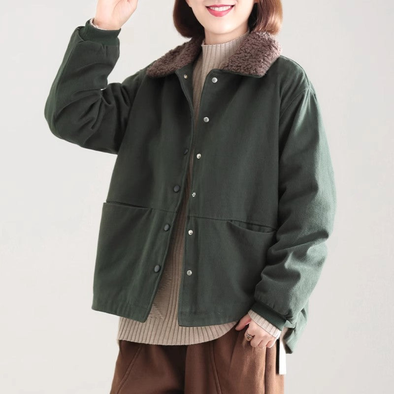 popular winter new Korean version fashionable age reduction Popular loose large size meat covering lamb wool retro velvet short coat
