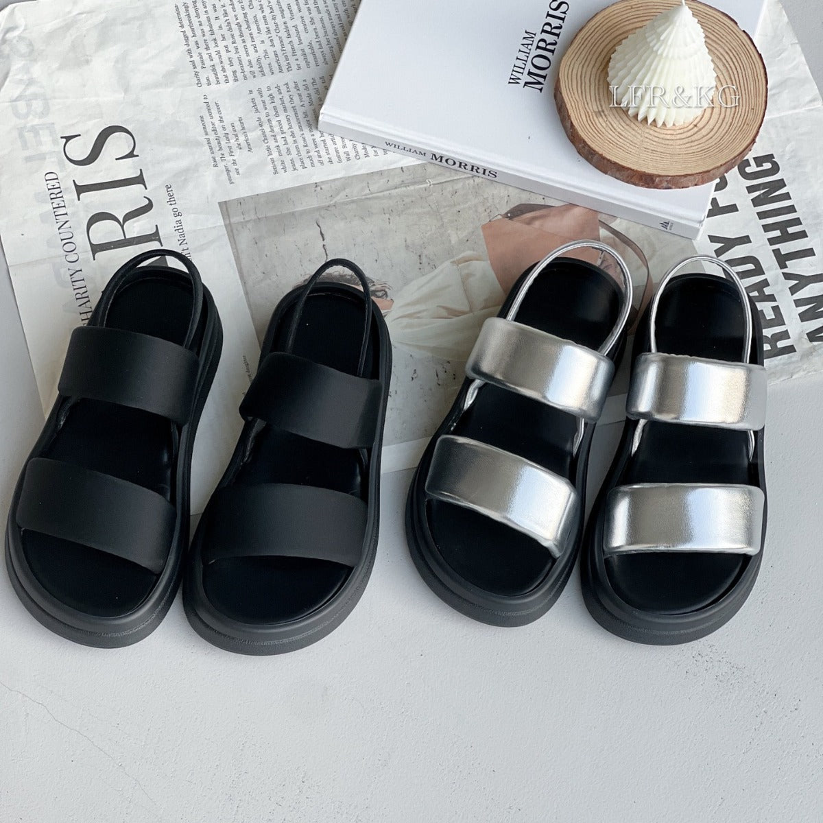 Women's Sandals New Summer Outdoor All-Matching High-Grade Silver Sandals Women's Retro Casual Beach Shoes