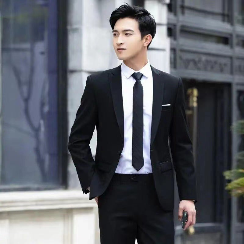LOVECCR Men's Spring and Autumn Suit Suit Men's Korean Style Slim Fit Business Formal Suit Men's Three-Piece Wedding Bridesmaid Dress