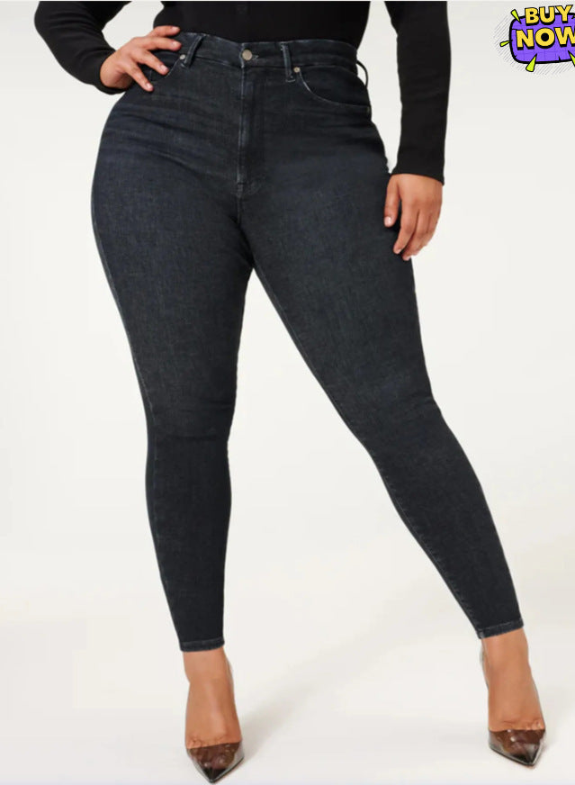 2024 plus Size Stretch Women's Jeans European and American Large Size Belly Contraction Butt-Lift Underwear
