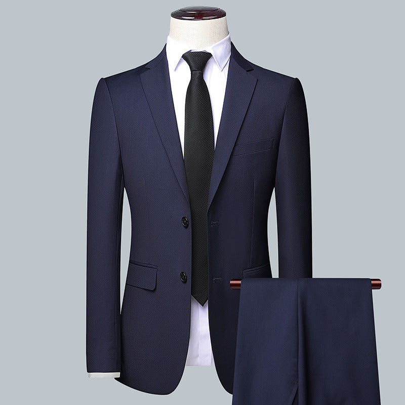 LOVECCR Men's Suit Set Three-Piece Korean Slim Suit Men's Business Professional Formal Wear Best Man Groom Wedding Suit
