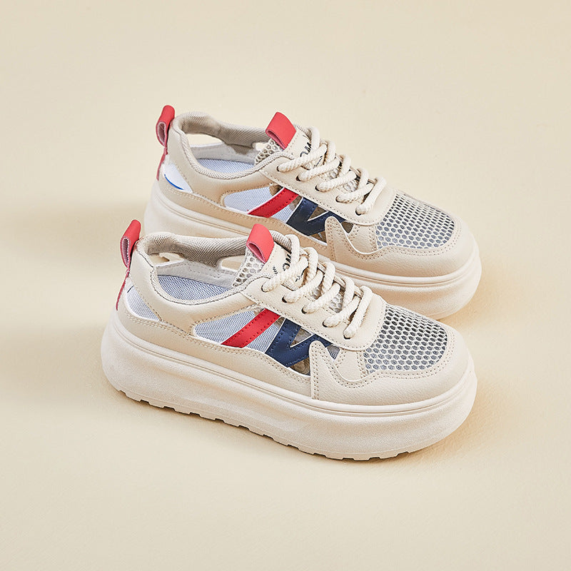 summer mesh white shoes new Korean version ins female students breathable height increase casual street shot board shoes KT310