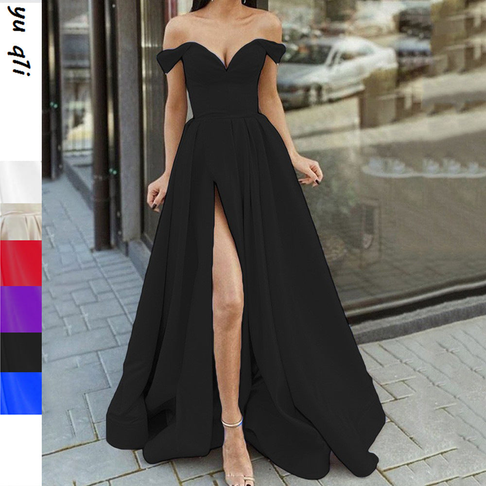 spring new New women's clothing multi-color tube top V-neck backless pendulum dress split-ended sleeveless, long dress
