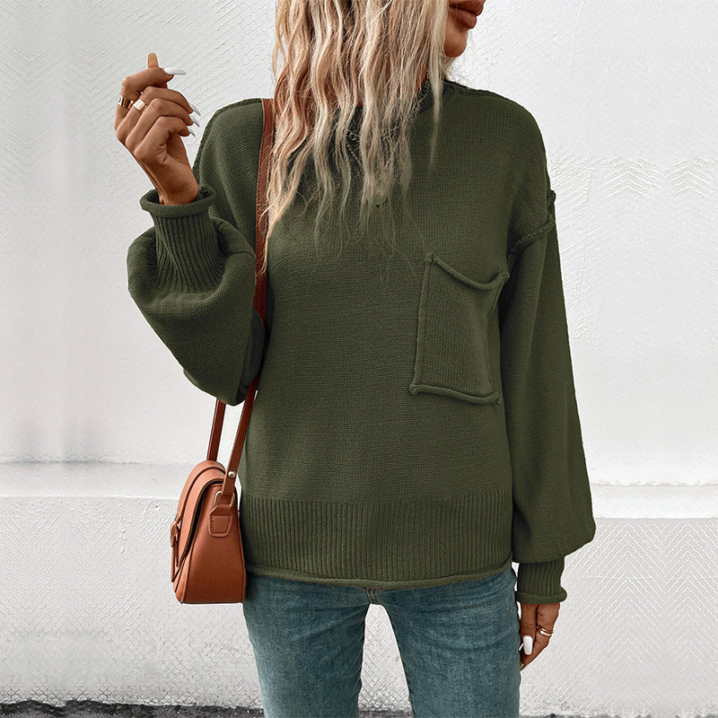 LOVECCR women's Hot autumn and winter sweater women's long-sleeved crew neck 2025 new casual loose knitted sweater