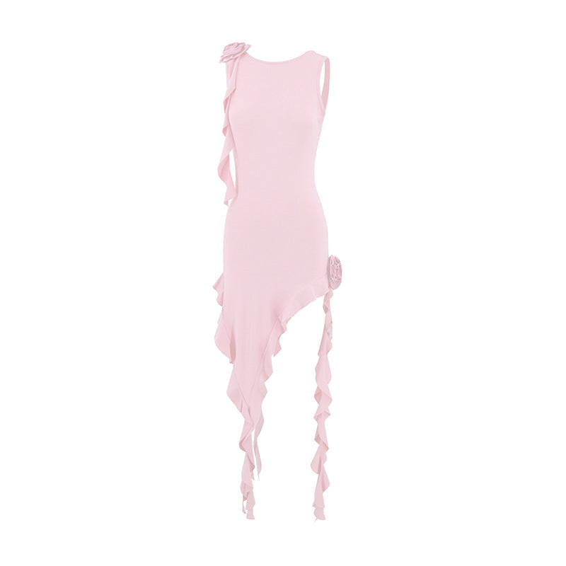 LOVECCR 2025 style ins cross-border explosive products new American wear sexy blouse dress jellyfish ruffle edge skirt