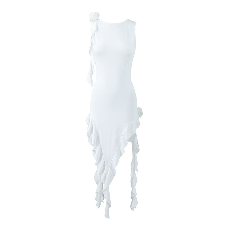 LOVECCR 2025 style ins cross-border explosive products new American wear sexy blouse dress jellyfish ruffle edge skirt