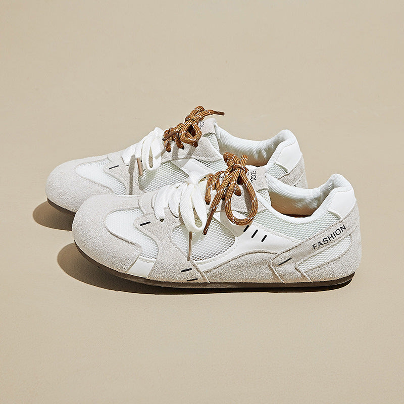 ins Korean version of the new lightweight German training little white shoes for women summer mesh breathable student flat bottom casual F128
