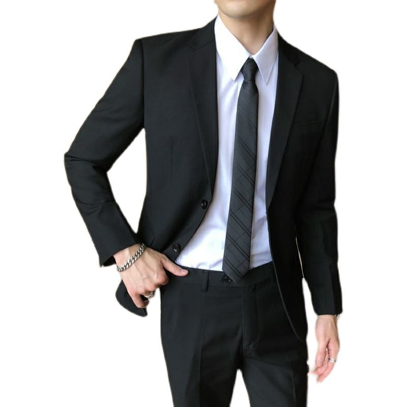LOVECCR Men's Spring and Autumn Suit Suit Men's Korean Style Slim Fit Business Formal Suit Men's Three-Piece Wedding Bridesmaid Dress
