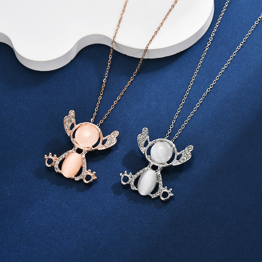 Simple High-Grade Necklace Cute Stitch Pendant Necklace Special Interest Light Luxury Design Clavicle Chain Stitch