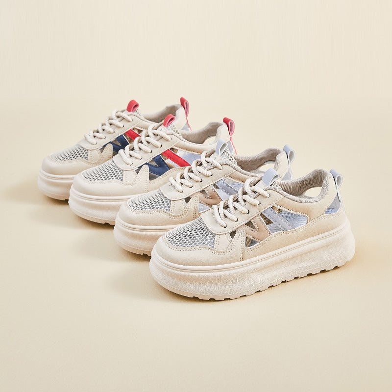 summer mesh white shoes new Korean version ins female students breathable height increase casual street shot board shoes KT310