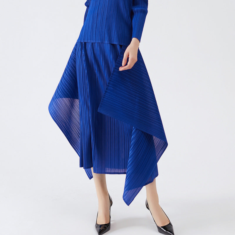 spring new Sanzhai simple women's clothing Korean version loose big swing skirt set temperament commuter long sleeve two-piece set