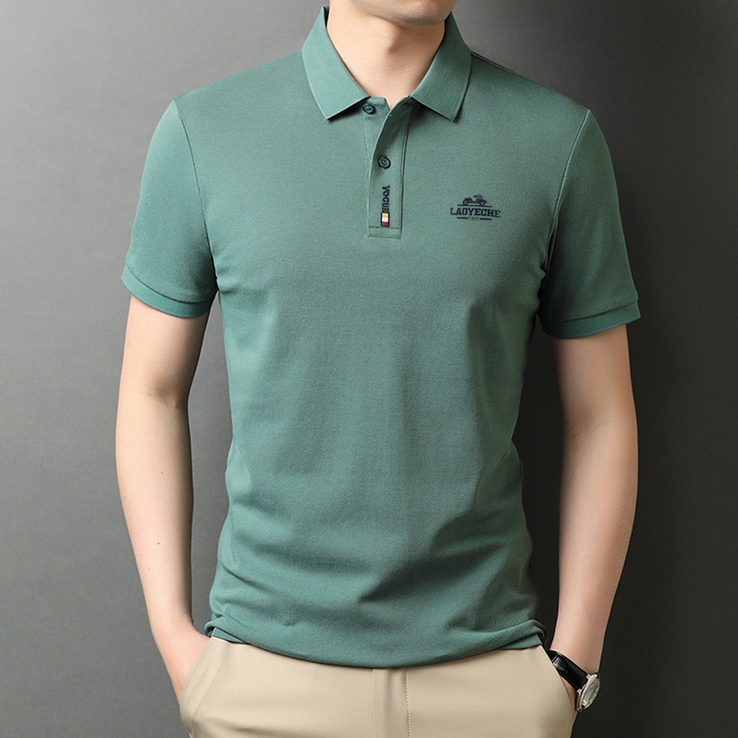 Men's Short-Sleeved Polo Shirt Summer T-shirt Business Casual Classic Men's High-Grade Temperament Lapel Men