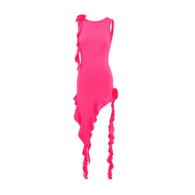 LOVECCR 2025 style ins cross-border explosive products new American wear sexy blouse dress jellyfish ruffle edge skirt