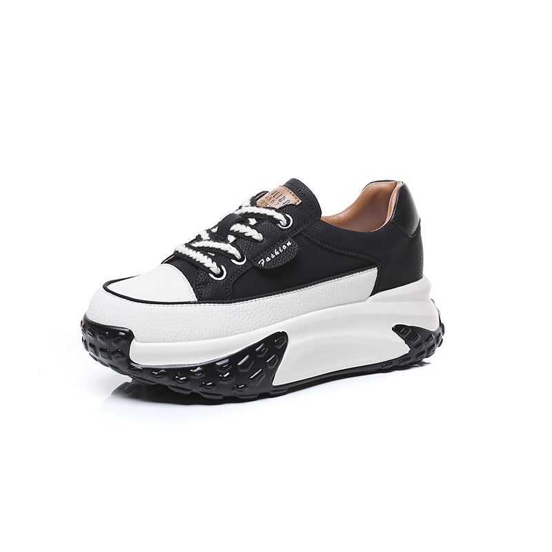 loveccr Small Casual Shoes for Women Summer New Versatile Thick Bottom Hollow out Dad Shoes Fashion Retro Sneaker