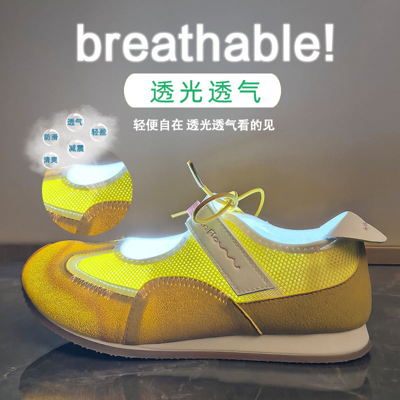 ins Korean version hollow German training shoes women's summer mesh breathable new student running sports casual shoes Y05
