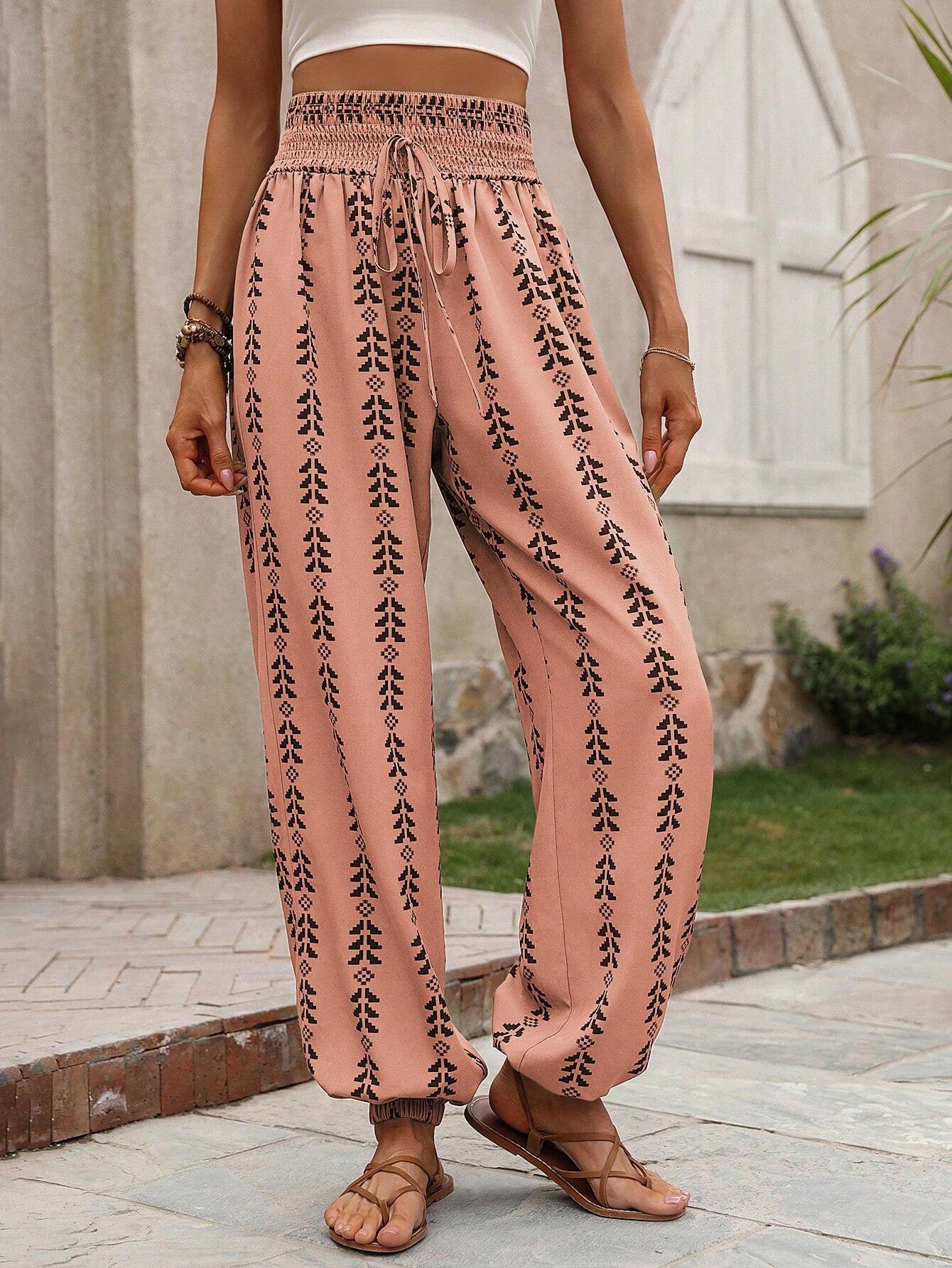 2025 Tiktoktemu women's clothing spring and summer new versatile grid wide-leg bloomers casual pants
