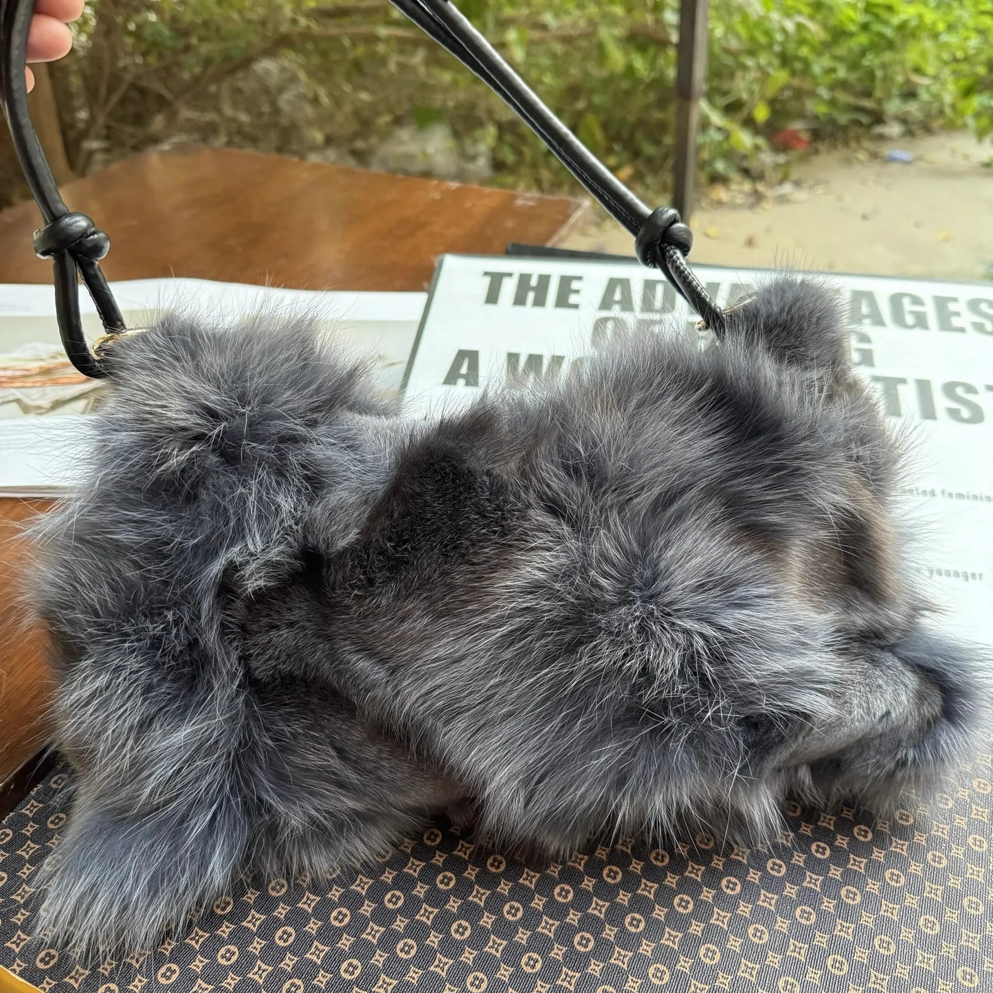 eybag - NEW Real Fox Fur Woman Ladies Crossbody Bags Designer Luxury Handbags Women Handbag Shoulder Bag Fuzzy Fluffy Tote Bag