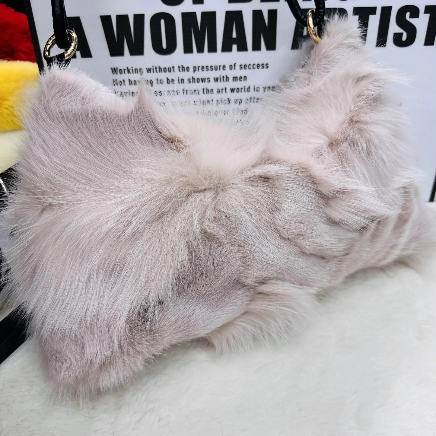eybag - NEW Real Fox Fur Woman Ladies Crossbody Bags Designer Luxury Handbags Women Handbag Shoulder Bag Fuzzy Fluffy Tote Bag