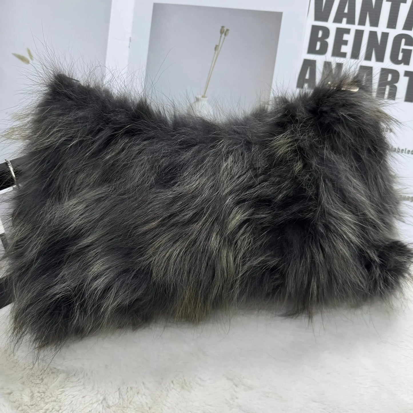 eybag - NEW Real Fox Fur Woman Ladies Crossbody Bags Designer Luxury Handbags Women Handbag Shoulder Bag Fuzzy Fluffy Tote Bag