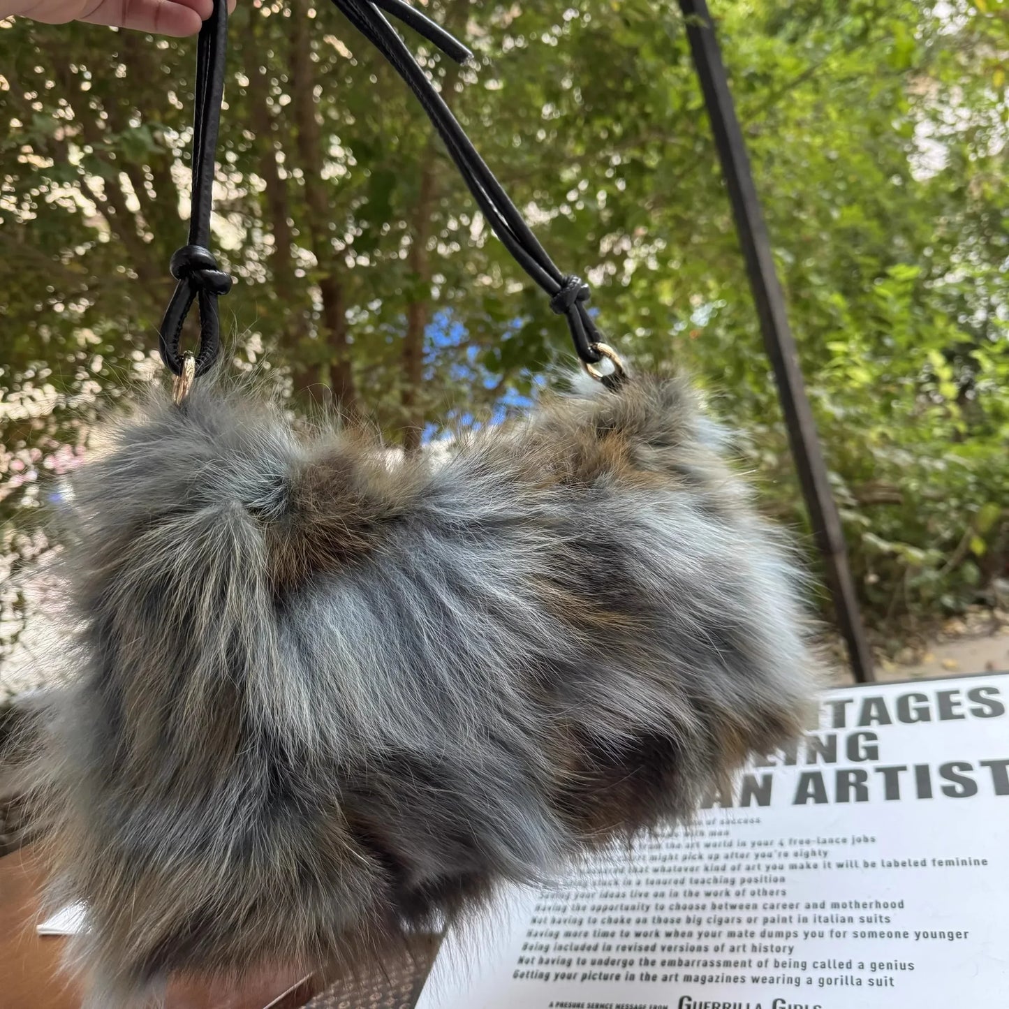 eybag - NEW Real Fox Fur Woman Ladies Crossbody Bags Designer Luxury Handbags Women Handbag Shoulder Bag Fuzzy Fluffy Tote Bag