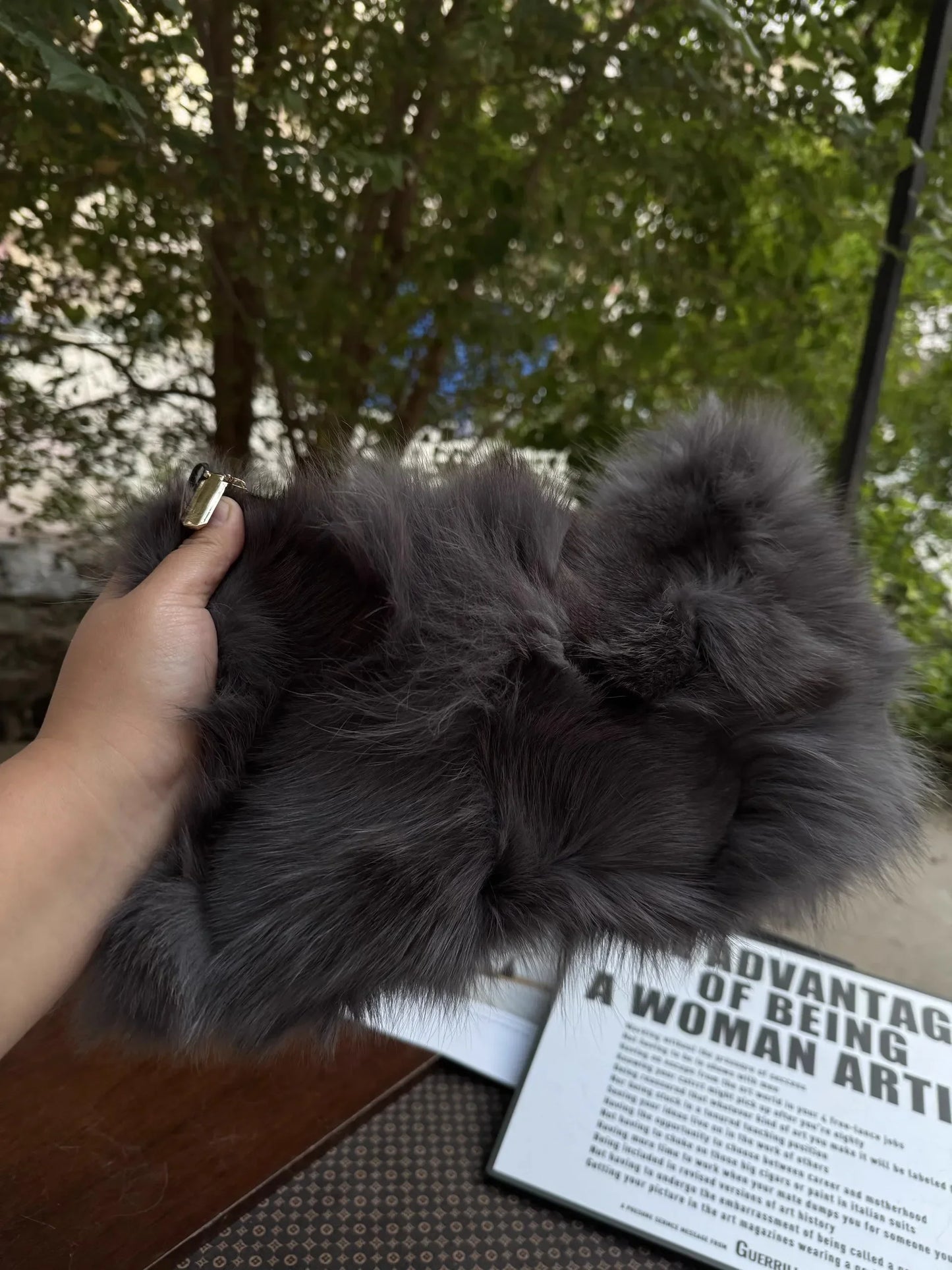 eybag - NEW Real Fox Fur Woman Ladies Crossbody Bags Designer Luxury Handbags Women Handbag Shoulder Bag Fuzzy Fluffy Tote Bag