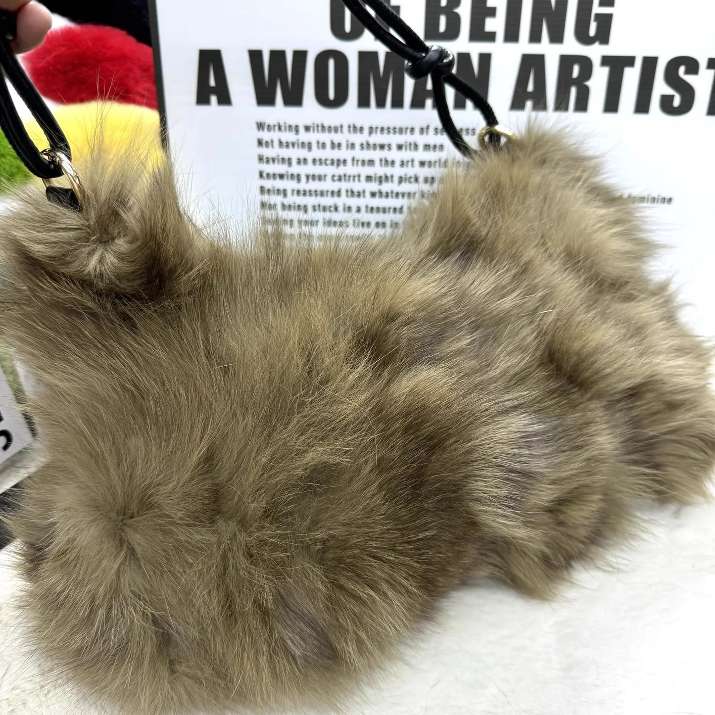 eybag - NEW Real Fox Fur Woman Ladies Crossbody Bags Designer Luxury Handbags Women Handbag Shoulder Bag Fuzzy Fluffy Tote Bag