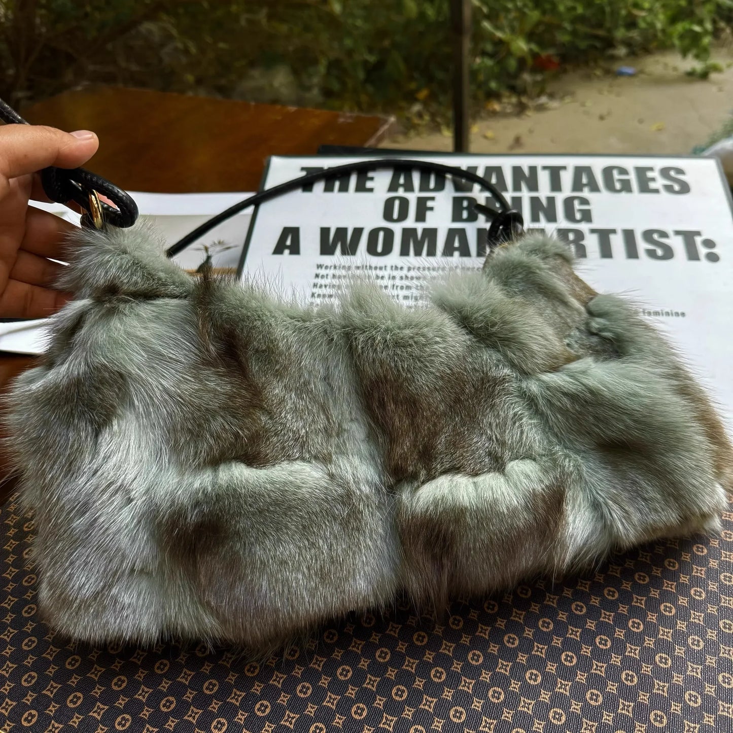 eybag - NEW Real Fox Fur Woman Ladies Crossbody Bags Designer Luxury Handbags Women Handbag Shoulder Bag Fuzzy Fluffy Tote Bag