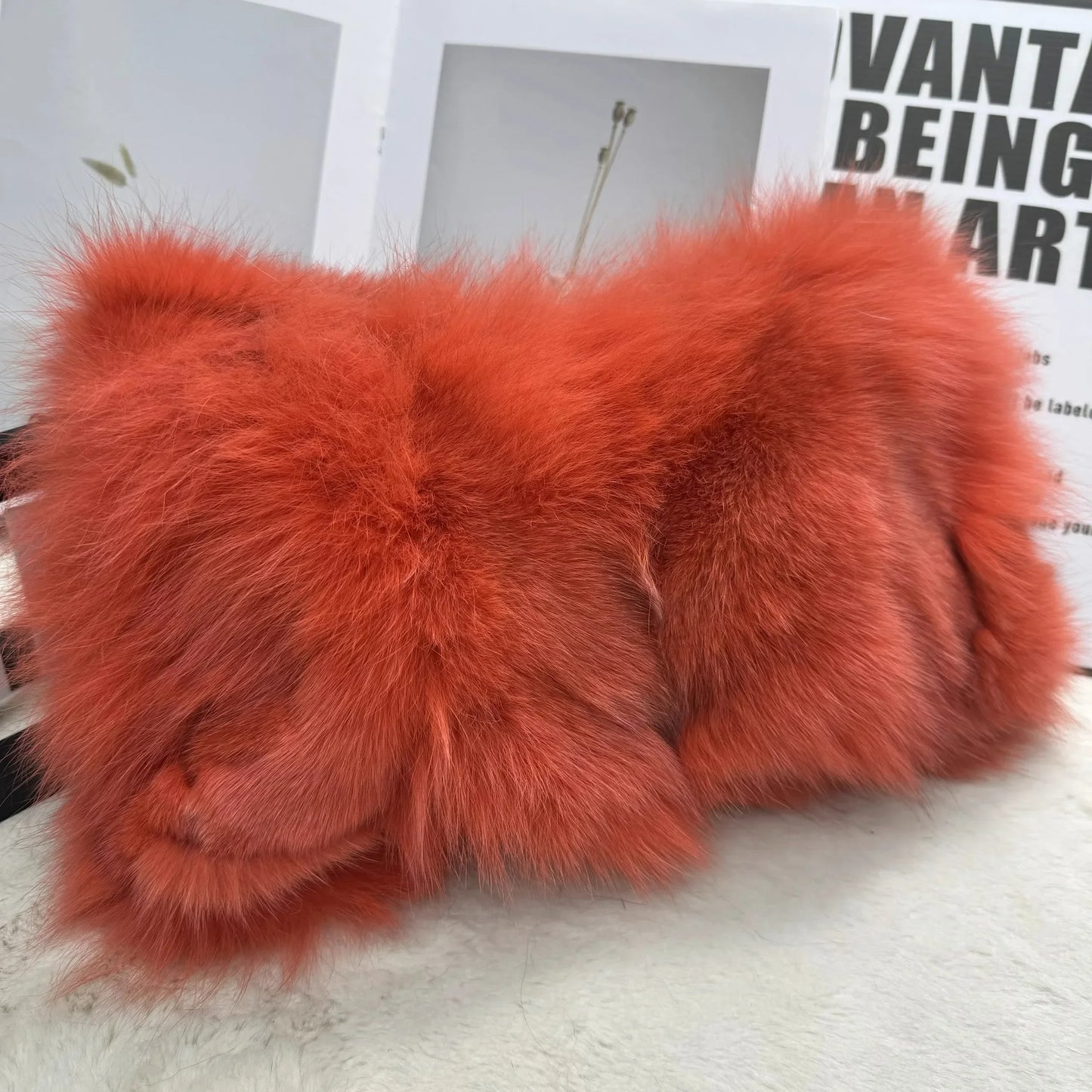 eybag - NEW Real Fox Fur Woman Ladies Crossbody Bags Designer Luxury Handbags Women Handbag Shoulder Bag Fuzzy Fluffy Tote Bag