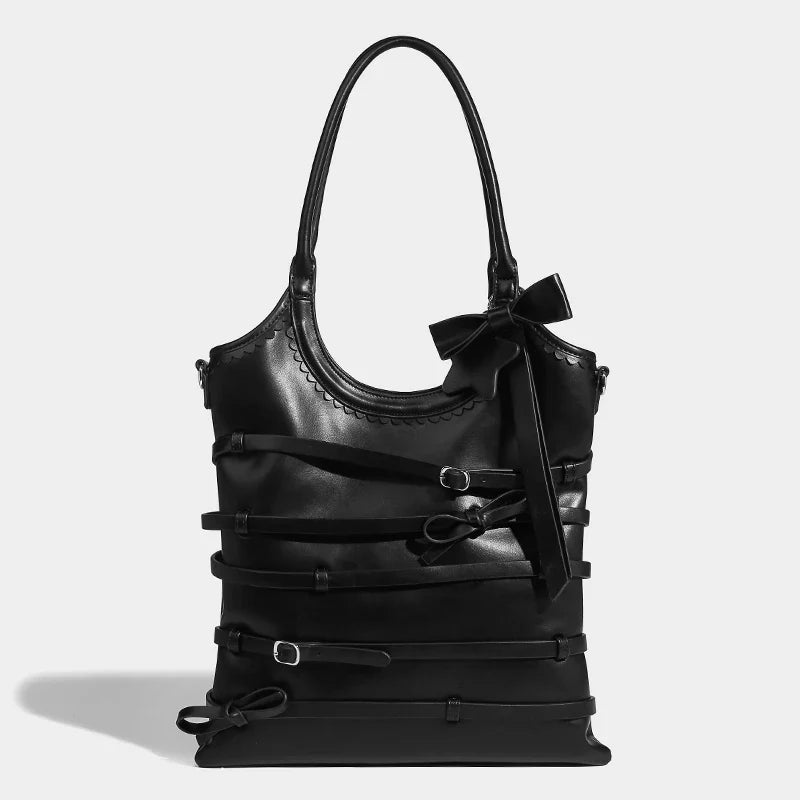 eybag - Casual Slim Bags For Women Luxury Designer Handbag Purses 2024 New In PU Bow Belt Buckle Decoration Top Handle Underarm Shoulder