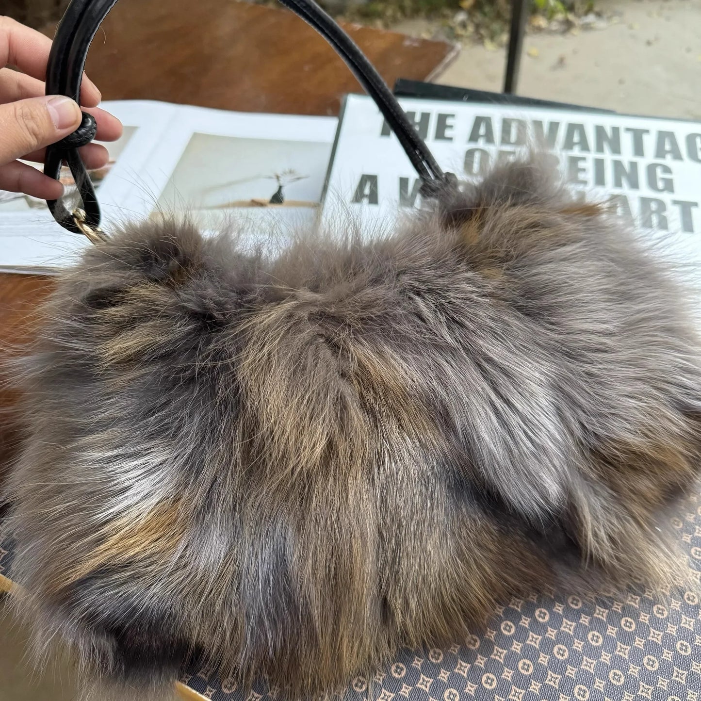 eybag - NEW Real Fox Fur Woman Ladies Crossbody Bags Designer Luxury Handbags Women Handbag Shoulder Bag Fuzzy Fluffy Tote Bag