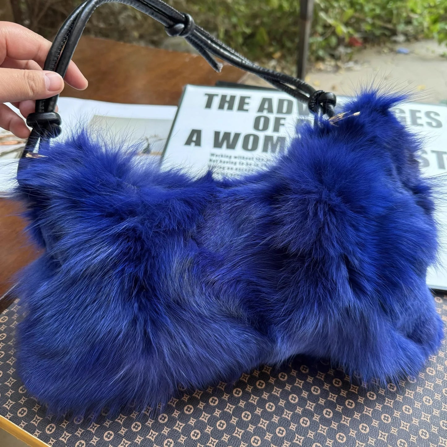 eybag - NEW Real Fox Fur Woman Ladies Crossbody Bags Designer Luxury Handbags Women Handbag Shoulder Bag Fuzzy Fluffy Tote Bag