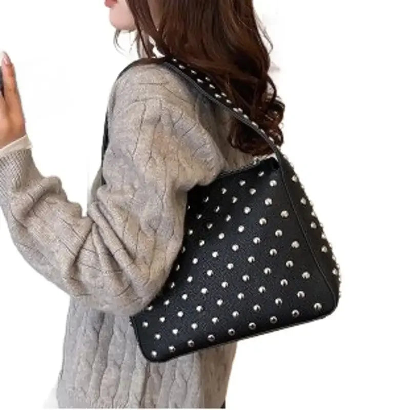 eybag - 2024 Autumn and Winter New Rivets Handbag Underarm Bag Women's Bag Street Trend Punk Women's Shoulder Bag Handbag