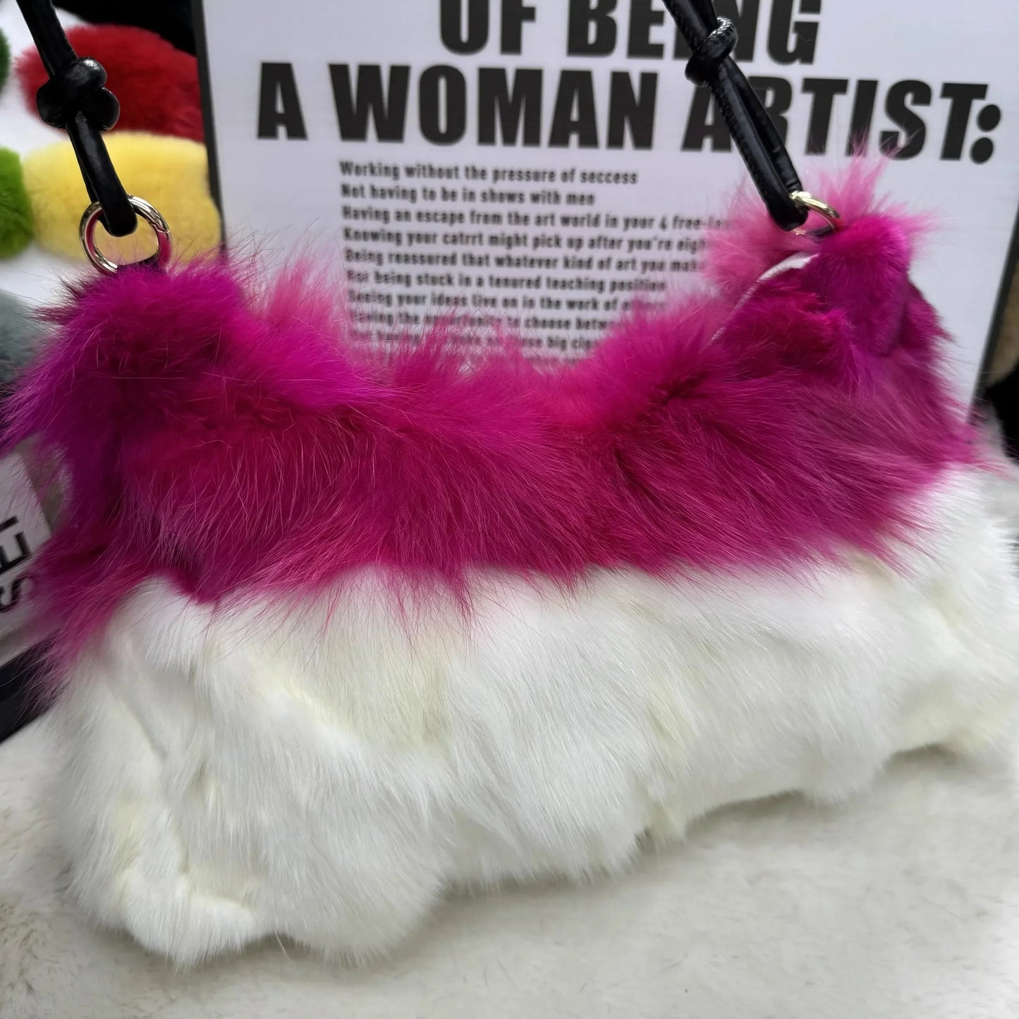 eybag - NEW Real Fox Fur Woman Ladies Crossbody Bags Designer Luxury Handbags Women Handbag Shoulder Bag Fuzzy Fluffy Tote Bag