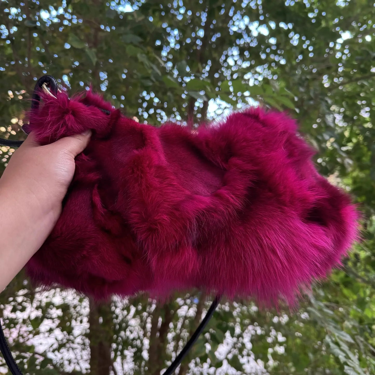 eybag - NEW Real Fox Fur Woman Ladies Crossbody Bags Designer Luxury Handbags Women Handbag Shoulder Bag Fuzzy Fluffy Tote Bag