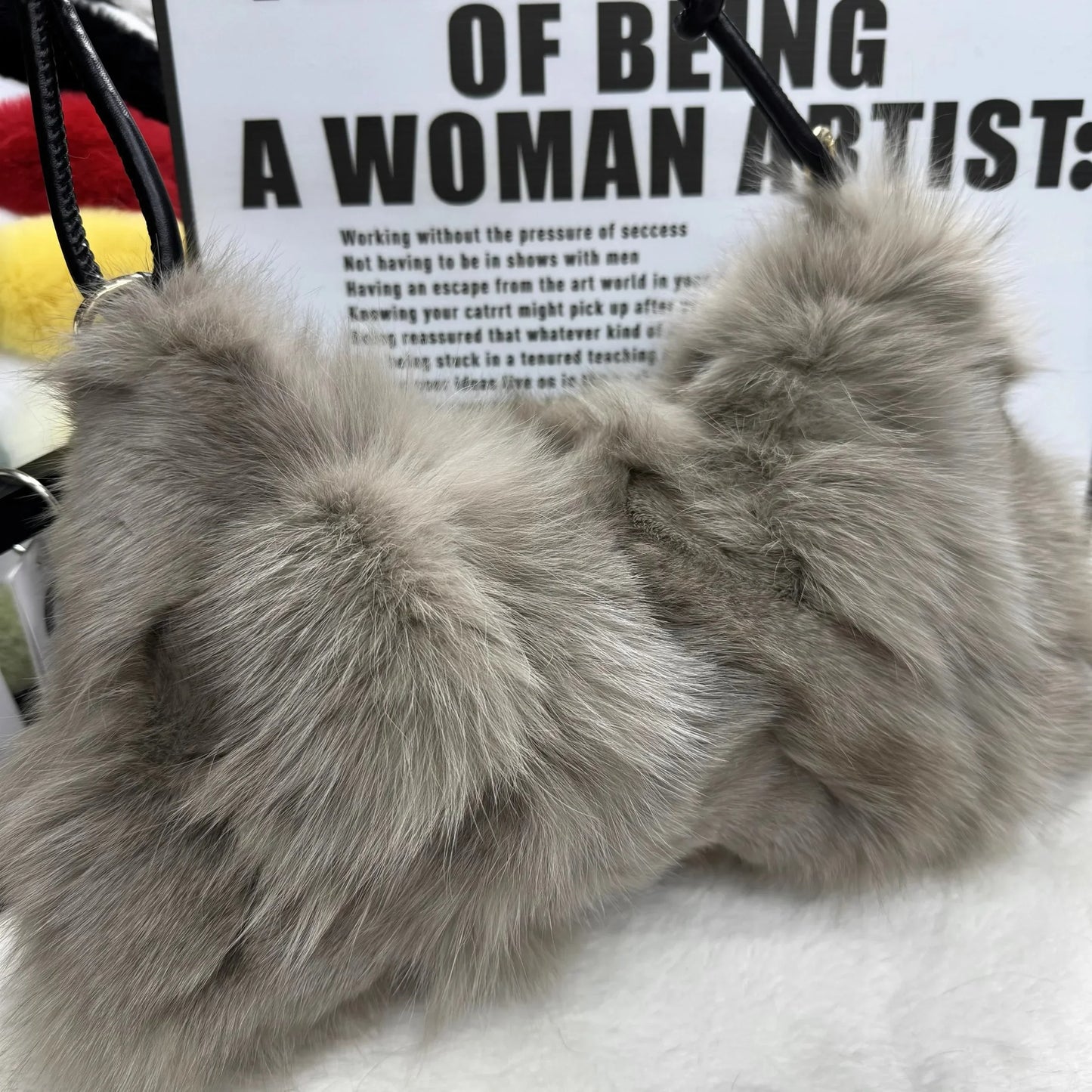 eybag - NEW Real Fox Fur Woman Ladies Crossbody Bags Designer Luxury Handbags Women Handbag Shoulder Bag Fuzzy Fluffy Tote Bag