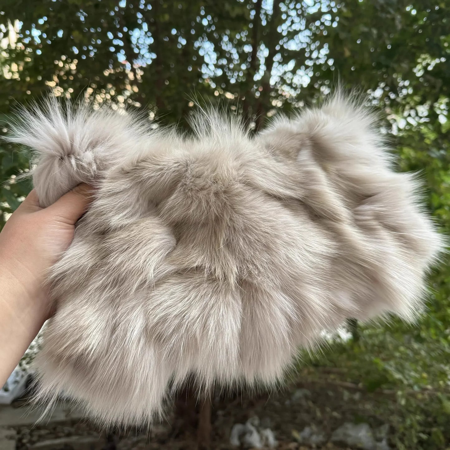 eybag - NEW Real Fox Fur Woman Ladies Crossbody Bags Designer Luxury Handbags Women Handbag Shoulder Bag Fuzzy Fluffy Tote Bag