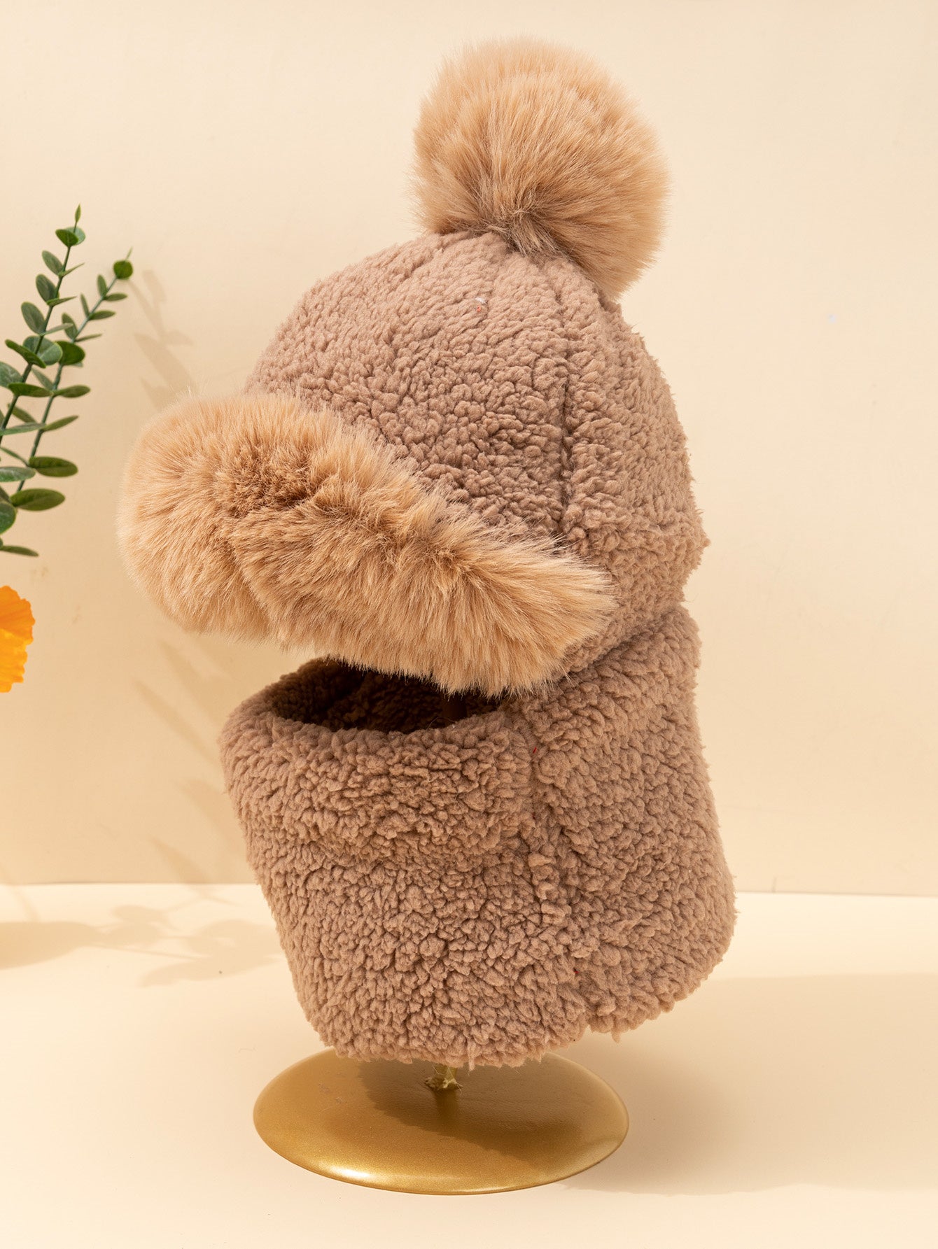 Kids Plush Thickening Cute Warm Hat Scarf Autumn And Winter