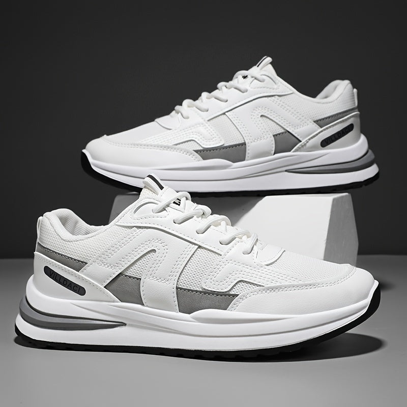 Men's Breathable Lace-Up Sneakers - Non-Slip, Comfortable for Running & Casual Wear, All Seasons