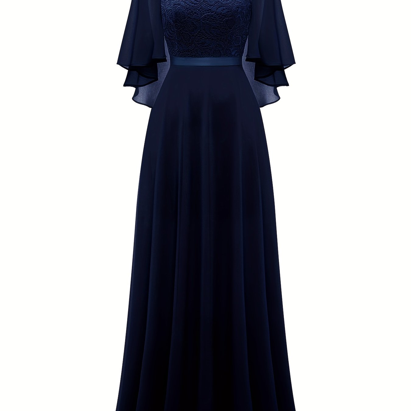 LOVECCR Timeless Solid Lace Aline Bridesmaid Dress - Chic Crew Neckline, Flattering Wedding Party Gown - Premium Womens Fashion