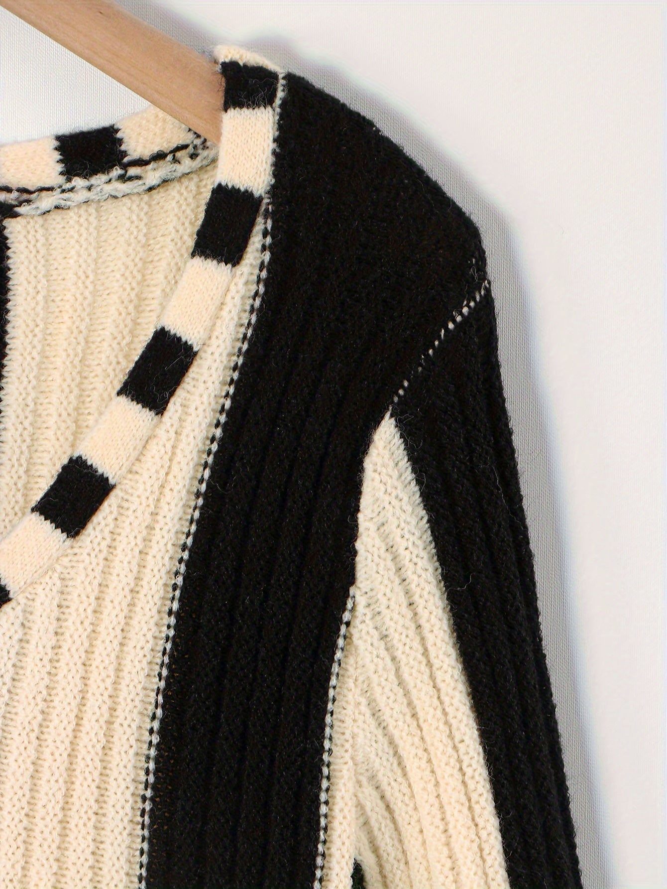 Elegant Striped Bodycon Dress | Fall/Winter Chic Long Sleeve Color Block - Rib-Knit, Crew Neck, Warm Acrylic Blend